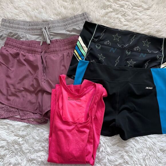 Women’s athletic lot size Large reebok under armor new balance shorts, tank top - Picture 1 of 1
